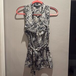 Silk ruffle neck blouse